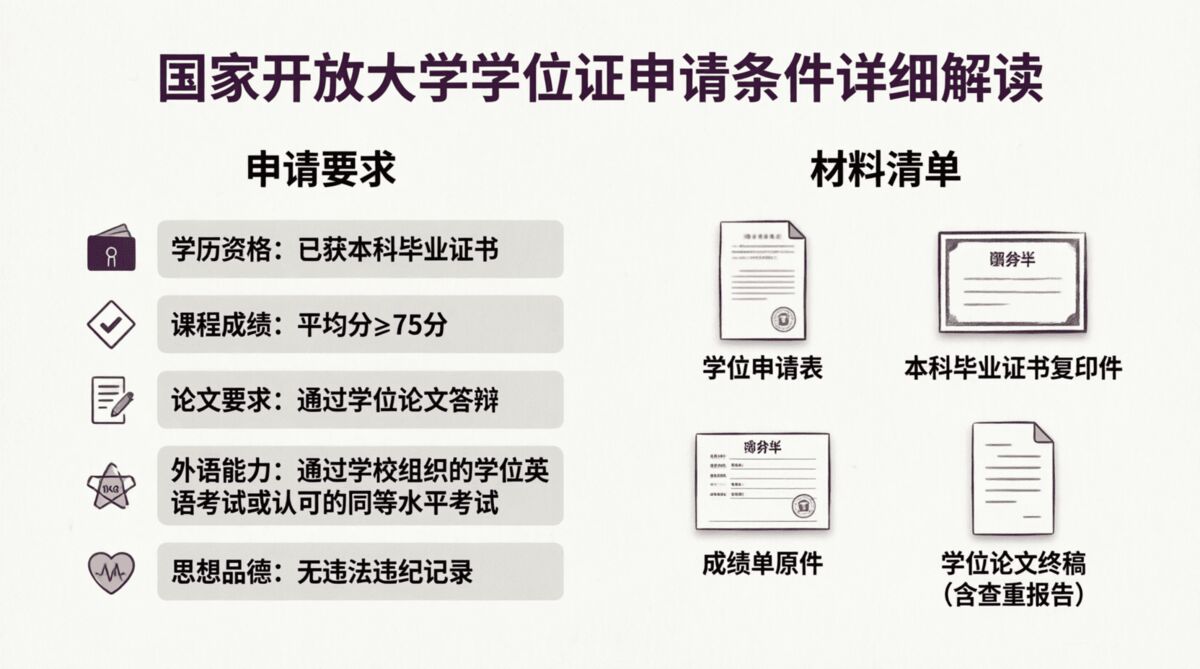 国家开放大学学位证申请条件